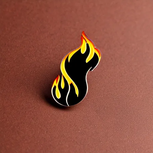 Image similar to a retro minimalistic bones with fire flame enamel pin, hd, concept art