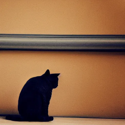 Prompt: a cat having existential crisis, photograph, realistic