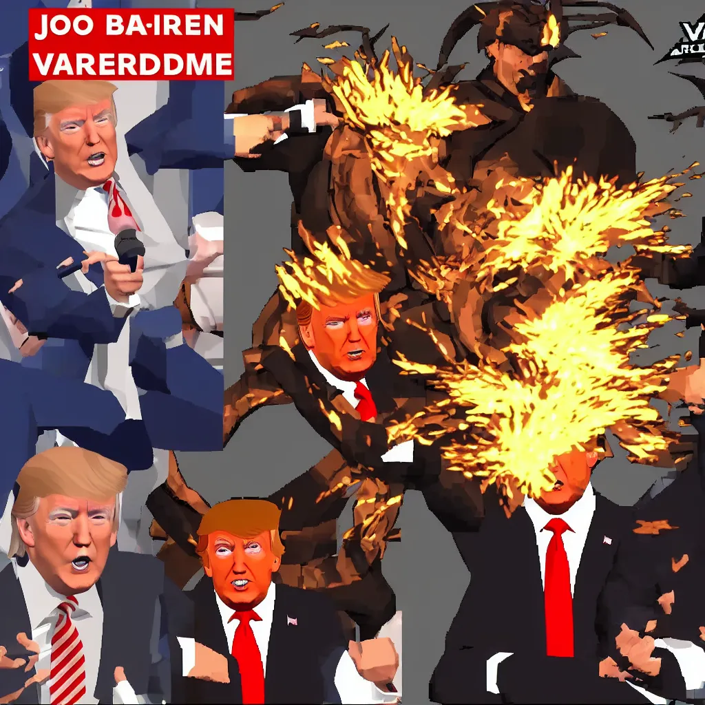 Image similar to joe biden vs donald trump, videogame, mortal kombat 3 style, 2d, finish him