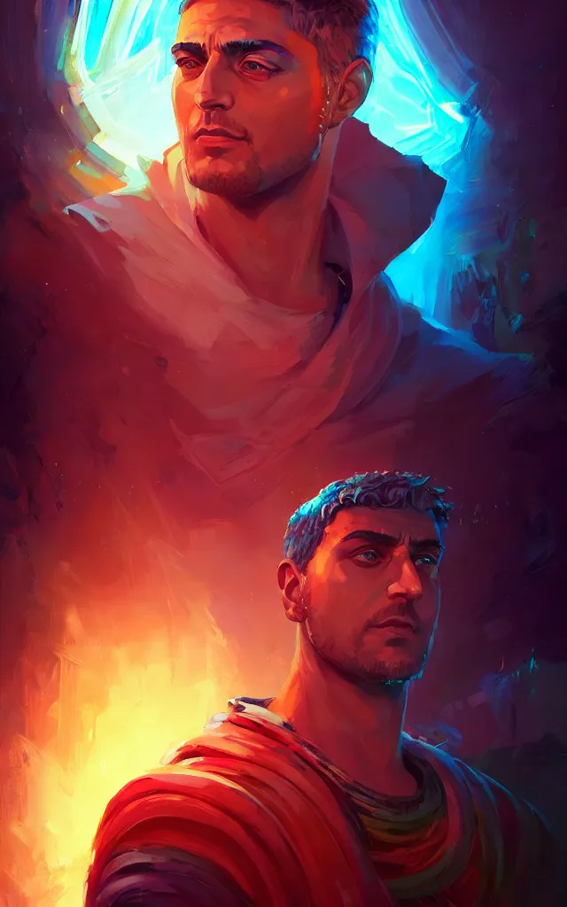 Image similar to portrait of roman emperor constantine digital painting bioluminance alena aenami artworks in 4 k design by lois van baarle by sung choi by john kirby artgerm and greg rutkowski and magali villeneuve