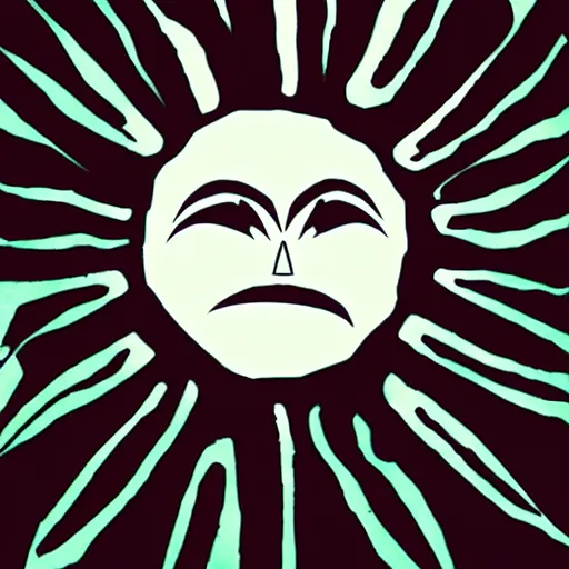 Image similar to raven eats the sun in haida tlingit art style