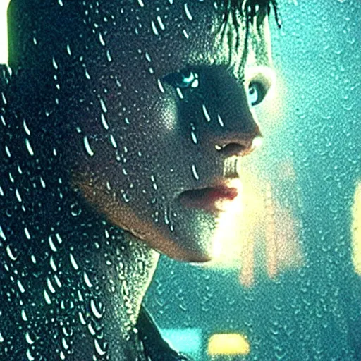Prompt: Close up of Lepidobatrachus laevis facing the camera in a still from the movie Blade Runner (1982), high quality, rain, rain drops, cold lighting, 4k, night, award winning photo, beautiful