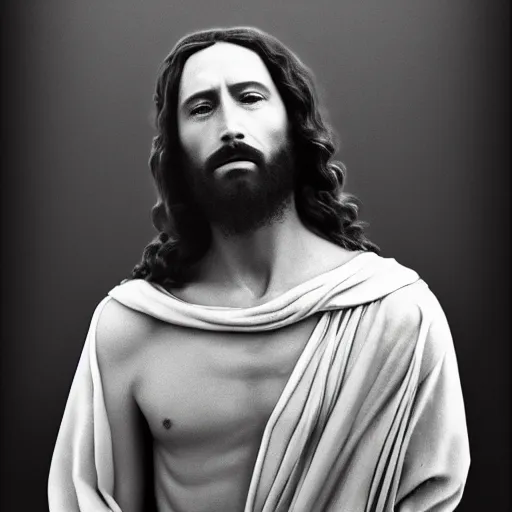 photograph portrait of Jesus Christ, B&W, Vogue | Stable Diffusion ...