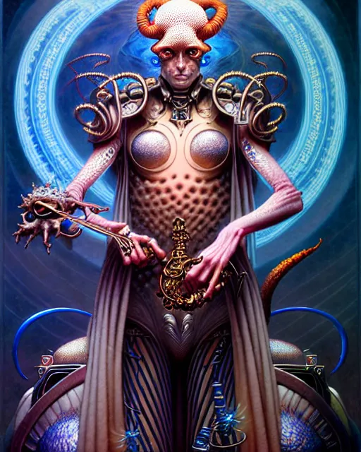 Image similar to the emperor tarot card, fantasy character portrait made of fractals, ultra realistic, wide angle, intricate details, the fifth element artifacts, highly detailed by peter mohrbacher, hajime sorayama, wayne barlowe, boris vallejo, aaron horkey, gaston bussiere, craig mullins