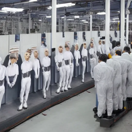 Image similar to factory which produces clones of presidents