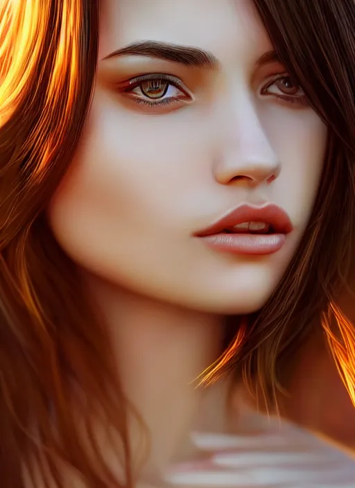 Prompt: photo of a gorgeous female in the style of stefan kostic, realistic, professionally, half body shot, sharp focus, 8 k high definition, insanely detailed, intricate, elegant, art by stanley lau and artgerm, bokeh foliage