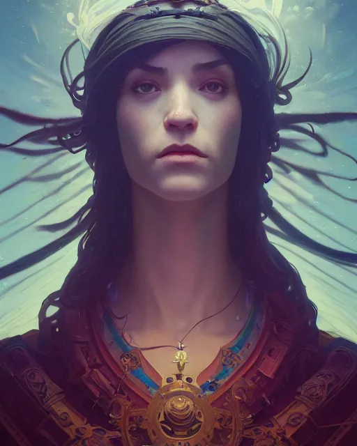 Image similar to highly detailed surreal vfx portrait of a sacred boss ross, stephen bliss, unreal engine, greg rutkowski, loish, rhads, beeple, makoto shinkai and lois van baarle, ilya kuvshinov, rossdraws, tom bagshaw, alphonse mucha, global illumination, detailed and intricate environment