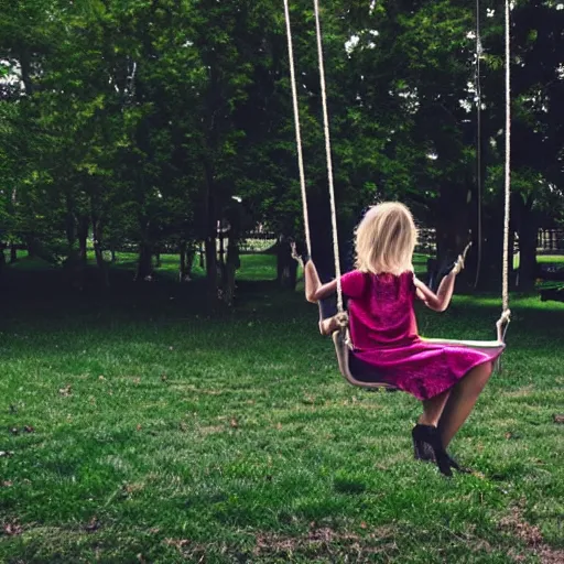 Prompt: A girl is playing on a swing,inspiring, epic, cinematic,highly-detailed