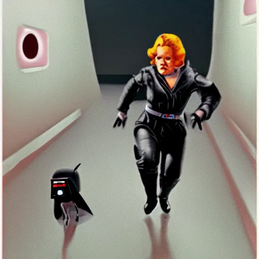 Image similar to female darth mother running away