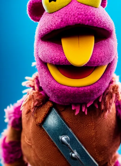 Image similar to studio portrait still of muppet thor from avengers infinity war as a muppet muppet as a muppet, 8 k, studio lighting, key light,