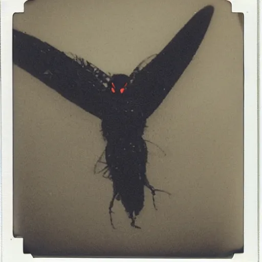 Prompt: real Polaroid photo of Mothman