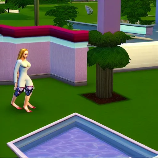 Image similar to madonna. snapshot from the sims 1.