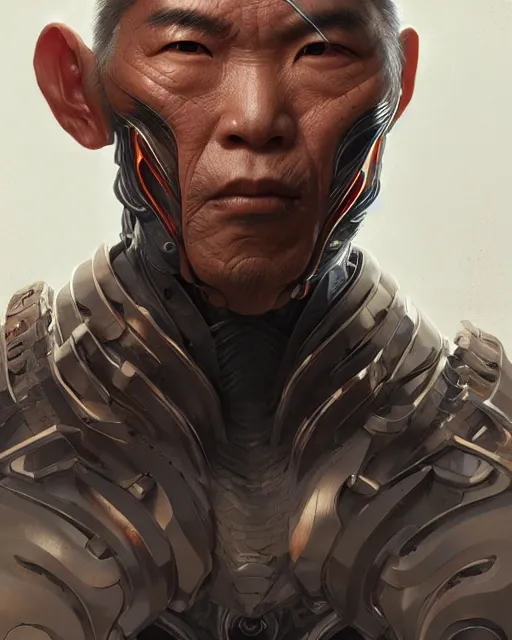 Prompt: a middle aged chinese male cyborg, elegant, real life skin, intricate, high detailed, artstation, concept art, smooth, sharp focus, art by artgerm and greg rutkowski
