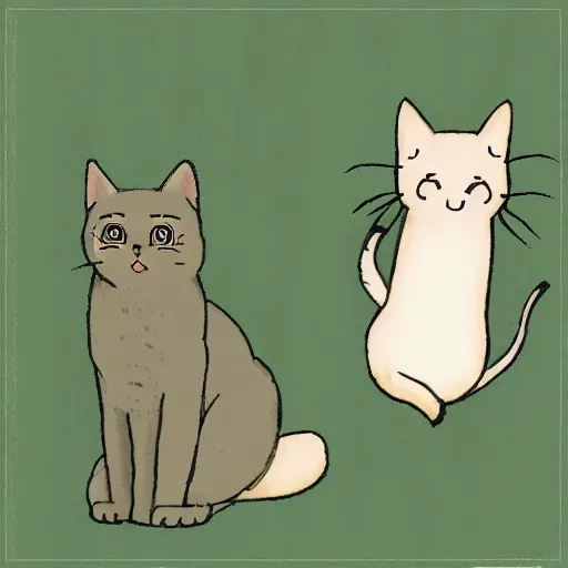 Image similar to cute cat in the studio ghibli style