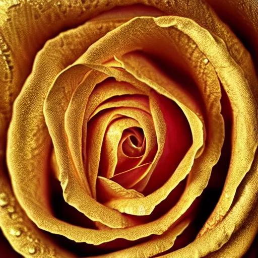 Prompt: beautiful rose made of golden smoke