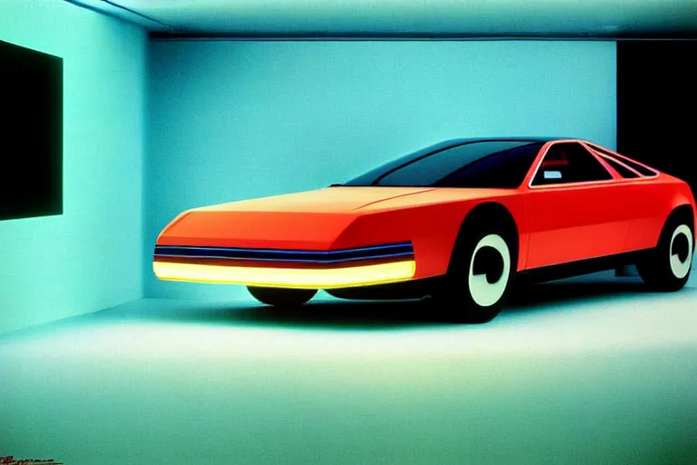 Image similar to designed by giorgetto giugiaro stylized poster ford taurus concept, thick neon lights, ektachrome photograph, volumetric lighting, f 8 aperture, cinematic eastman 5 3 8 4 film