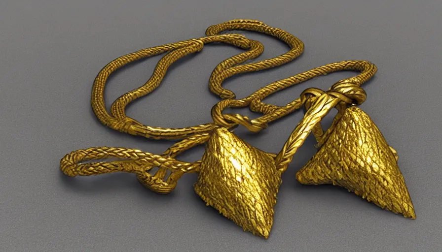 Prompt: viking amulet made from gold, spikes, photorealistic render