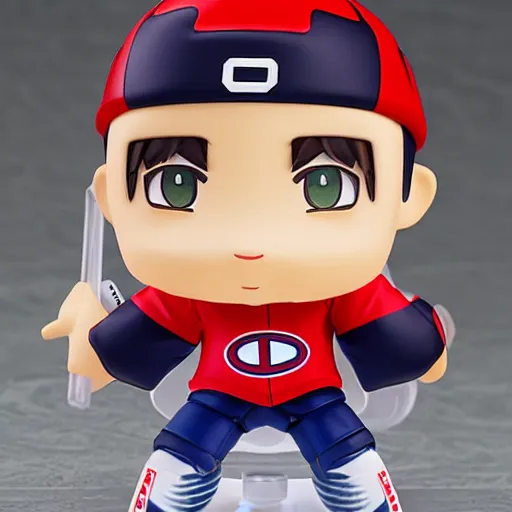 Image similar to high quality portrait flat matte painting of cute Carey Price Goaltender in the style of nendoroid and manga NARUTO, number 31 on jersey, flat anime style, thick painting, medium close-up