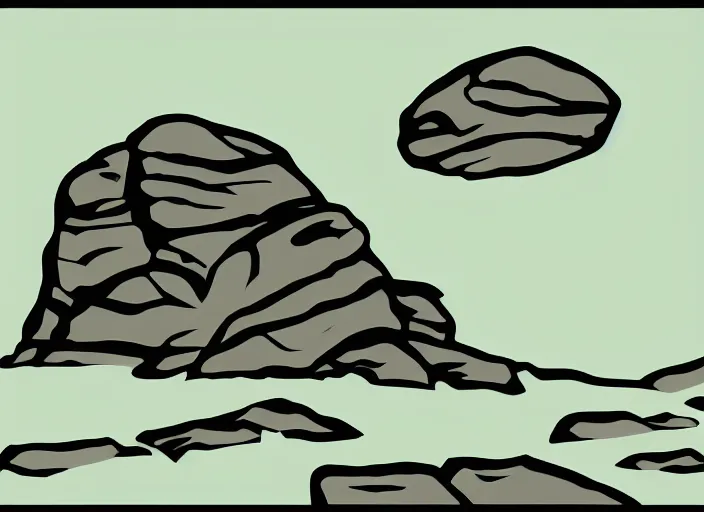 Prompt: a stylized illustration of a rock