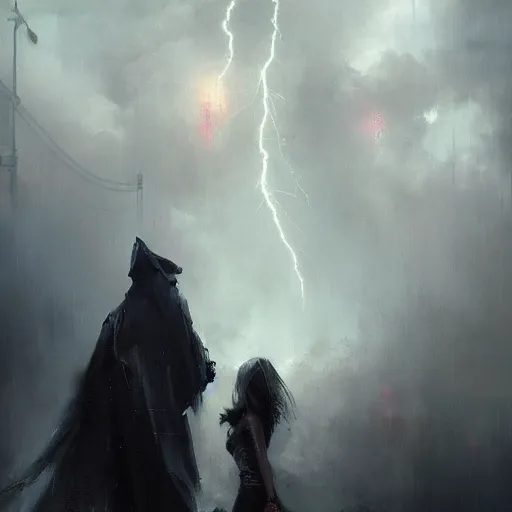 Image similar to thunderstorm in marrakech, dramatic lighting, lovecraftian, painted by raymond swanland, painted by greg rutkowski, painted by jeremy mann, painted by artgerm, painted by igor kieryluk, trending on artstation