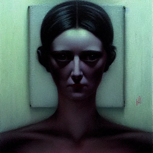 Image similar to portrait of woman from 2 0 s decade of xx century, dark atmosphere, lynchian, art by kuvshinov ilya and zdislav beksinski and wayne barlowe