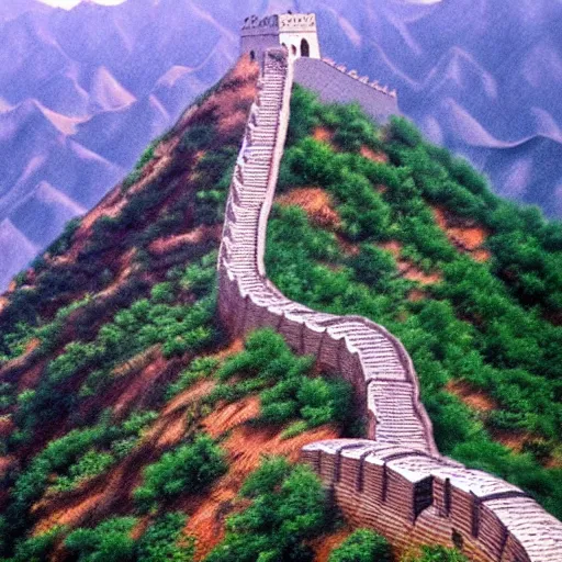 Prompt: The Great Wall of Saudi Arabia, top post of all time on /r/ImaginaryLandscapes subreddit