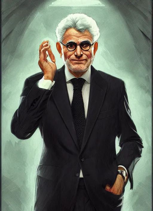 Image similar to sergio mattarella, b, wearing a suit, tarot card, deep focus, d & d, fantasy, intricate, elegant, highly detailed, digital painting, artstation, concept art, matte, sharp focus, italian flag, illustration, hearthstone, art by artgerm and greg rutkowski and alphonse mucha