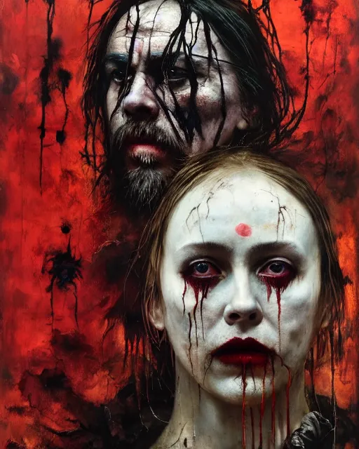 Prompt: the revenant, hauntingly surrealism, gothic, rich deep colours, painted by francis bacon, adrian ghenie, esao andrews, jenny saville, dark art james jean and petra cortright, part by gerhard richter, part by takato yamamoto. 8 k masterpiece.