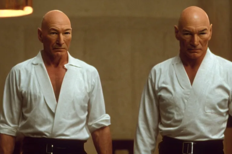 Prompt: film still patrick stewart in kill bill by tarantino, 8 k