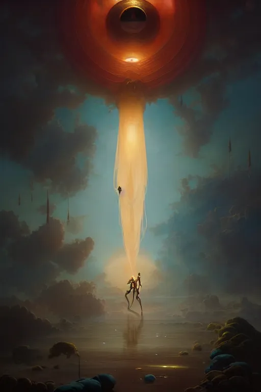 Image similar to the sun dancer, atmospheric, ambient, lighting refraction, volumetric lighting, highly detailed, digital art, peter mohrbacher and greg rutkowski