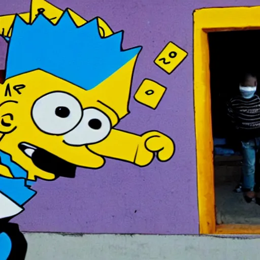 Prompt: Bart Simpson returns to Tijuana, dramatic