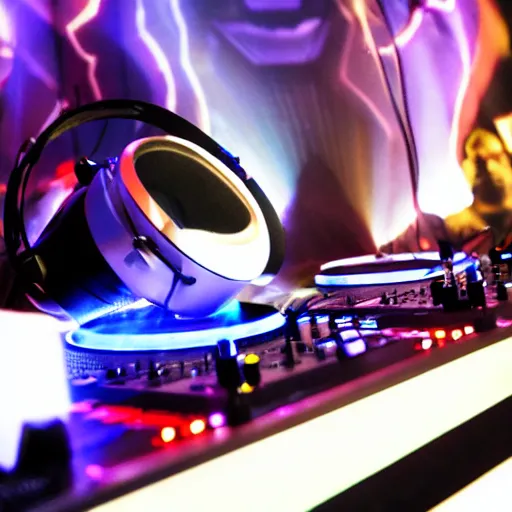 Prompt: halo on the dj decks