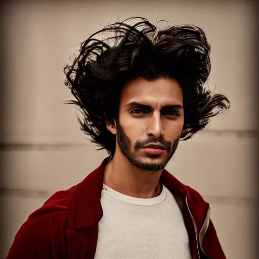 Image similar to portrait of a beautiful Colombian male model By Emmanuel Lubezki