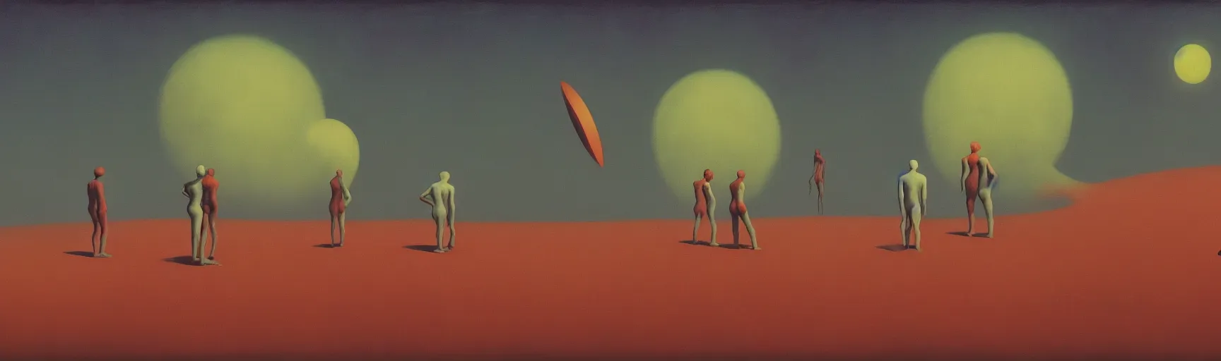 Prompt: evolution parade on the moon, Edward Hopper and James Gilleard, Zdzislaw Beksinski, Mark Ryden, Wolfgang Lettl highly detailed, hints of Yayoi Kasuma, Odilon Redon. Drexler