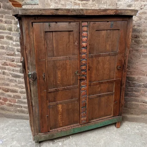 Image similar to old wooden Wardrobe with drawers in mexican style