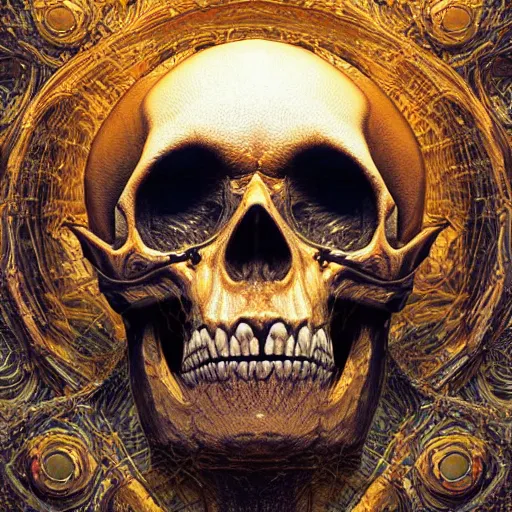 Image similar to portrait_of_a_melting_skull._intricate_abstract._intricate_artwork._by_Tooth_Wu_wlop_beeple_dan_mumford._octane_render_trending_on_artstat