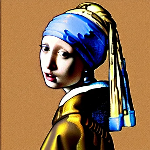 Image similar to girl with a pearl earring by h r giger