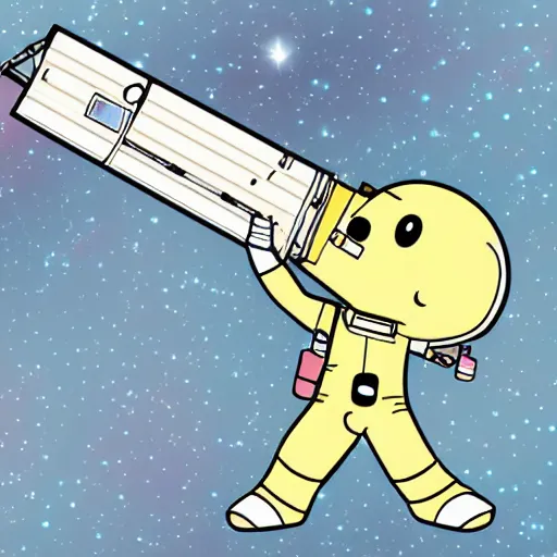 Prompt: cute chibi moe anthropomorphism of james webb space telescope, anime style, jwst, anime, space telescope, anime art