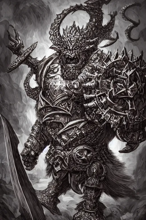 Image similar to chaos dwarf, fantasy, warhammer, highly detailed, digital art, sharp focus, trending on art station, kentaro miura manga art style