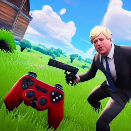 Prompt: boris johnson in fortnite screenshot, gameplay