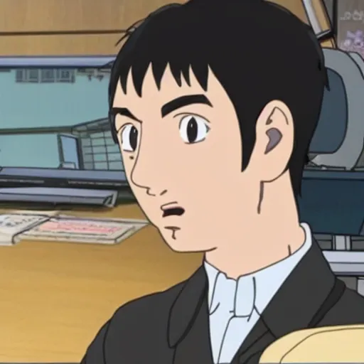 Prompt: Nathan For You, Nathan Fielder, in a studio ghibli anime, spirited away