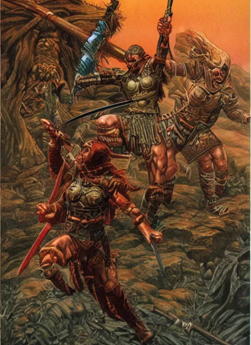 Image similar to a warrior by clyde caldwell