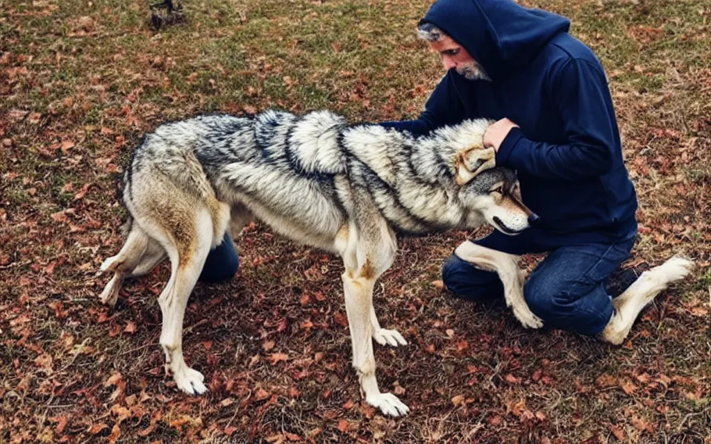 Image similar to human - like wolf in hoody stay in christian church and prays