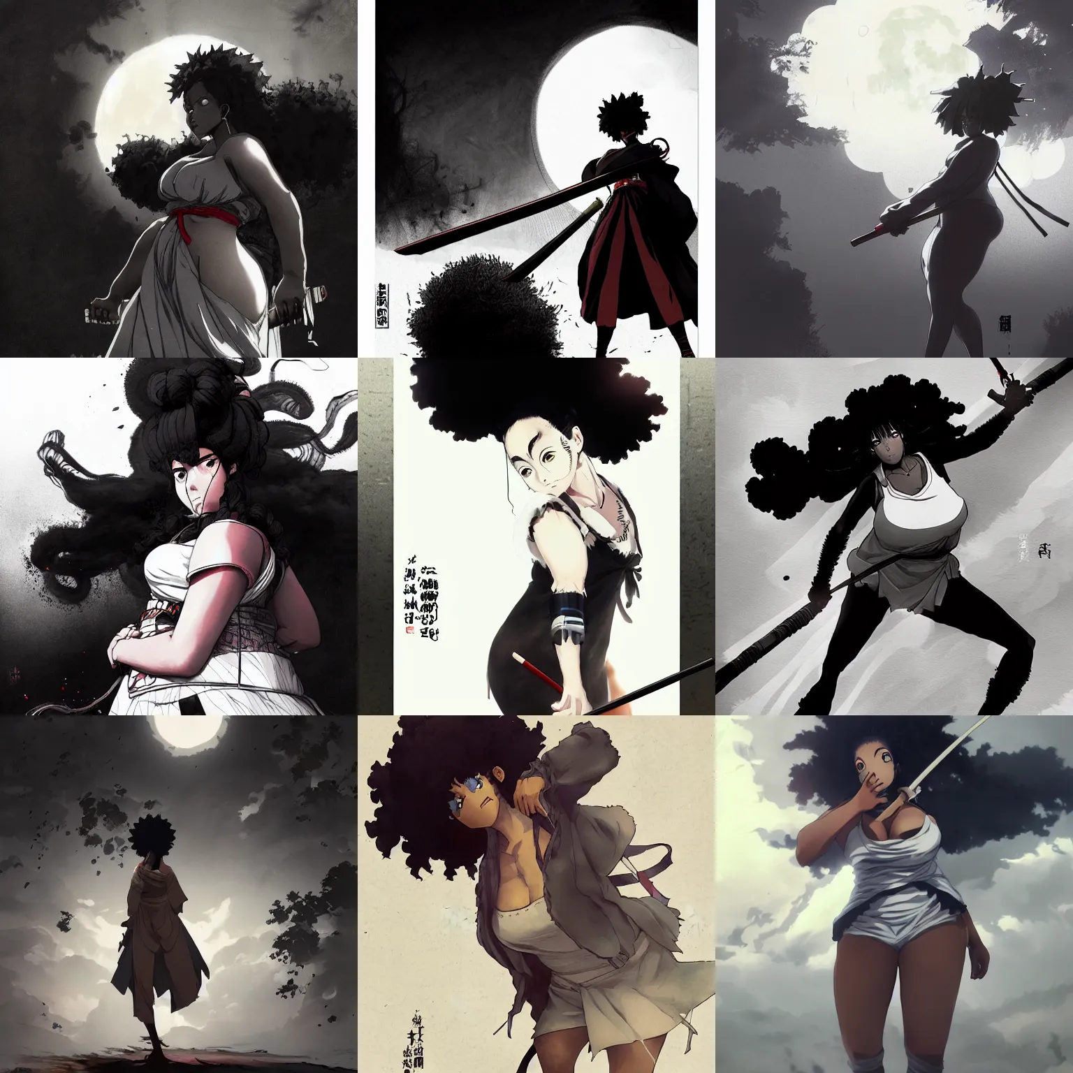 Afro samurai - AJ - Digital Art, People & Figures, Female Form, Other  Female Form - ArtPal