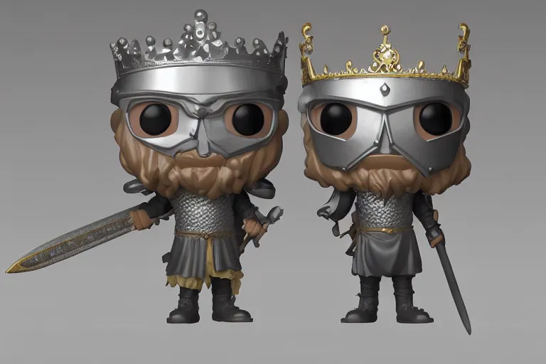 Image similar to an ultra detailed 3 d render of king richard the lionhearted as a funko pop, epic anime fantasy, 8 k, volumetric lighting, smooth, highly detailed, digital illustration, octane render, art by jeong seon and greg rutkowsi, artstation