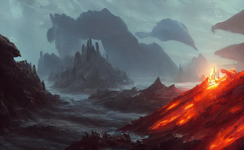 Image similar to A painting of Oblivion Reef trending on artstation in the style of Greg Rutkowski
