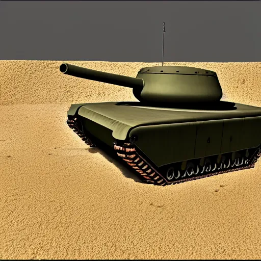 Prompt: a 3d model of a tank in the center, unreal engine