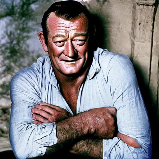 Image similar to ”A color photo of John Wayne by Terry O´Neill”