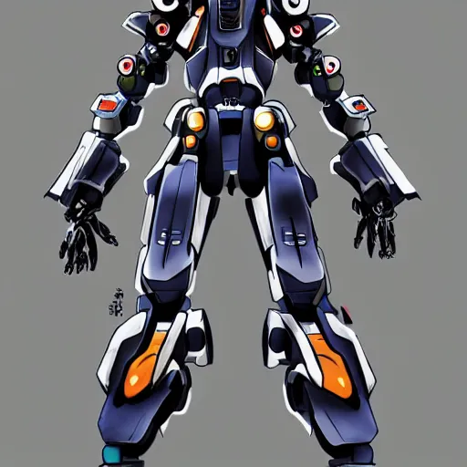 Image similar to Masamune Shirow style mecha power suit desigsn trending on art station