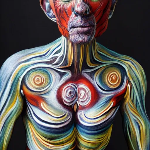 people with glowing body paint, rebirth symbolism